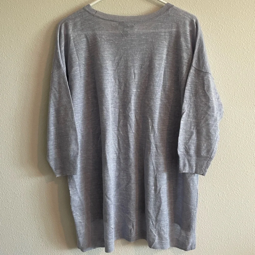 J. Crew Linen/Wool Blend Tunic Lightweight Pullover Sweater Women’s Small Blue